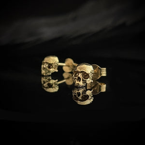 Gold Skull Stud Earrings